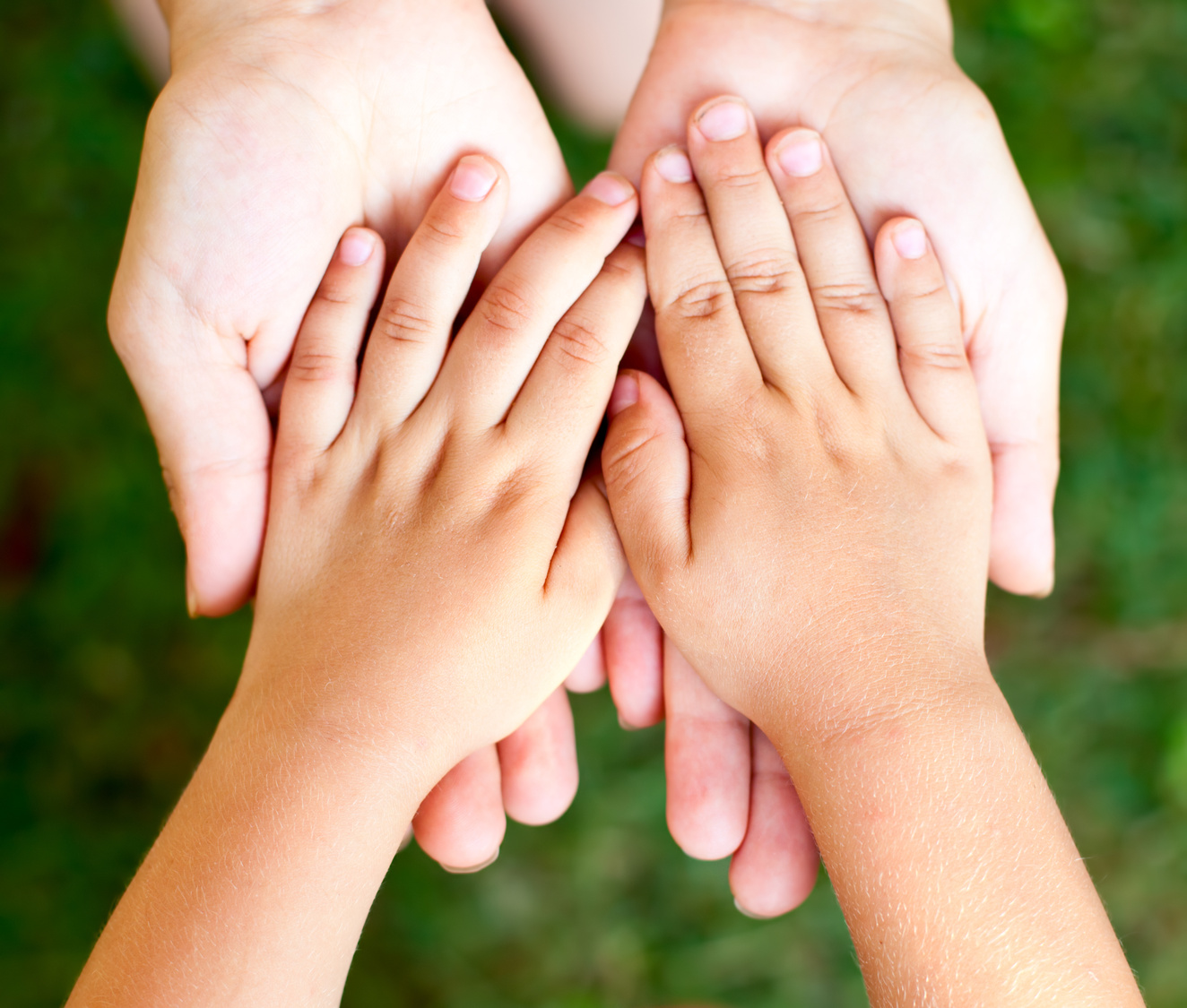 Parent and Child Holding Hands Up Close